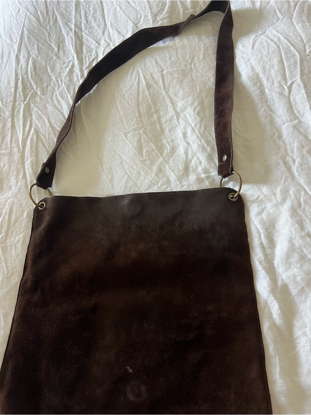 Chan Luu Dark Brown Suede Shoulder Bag - Picture 2 of 6